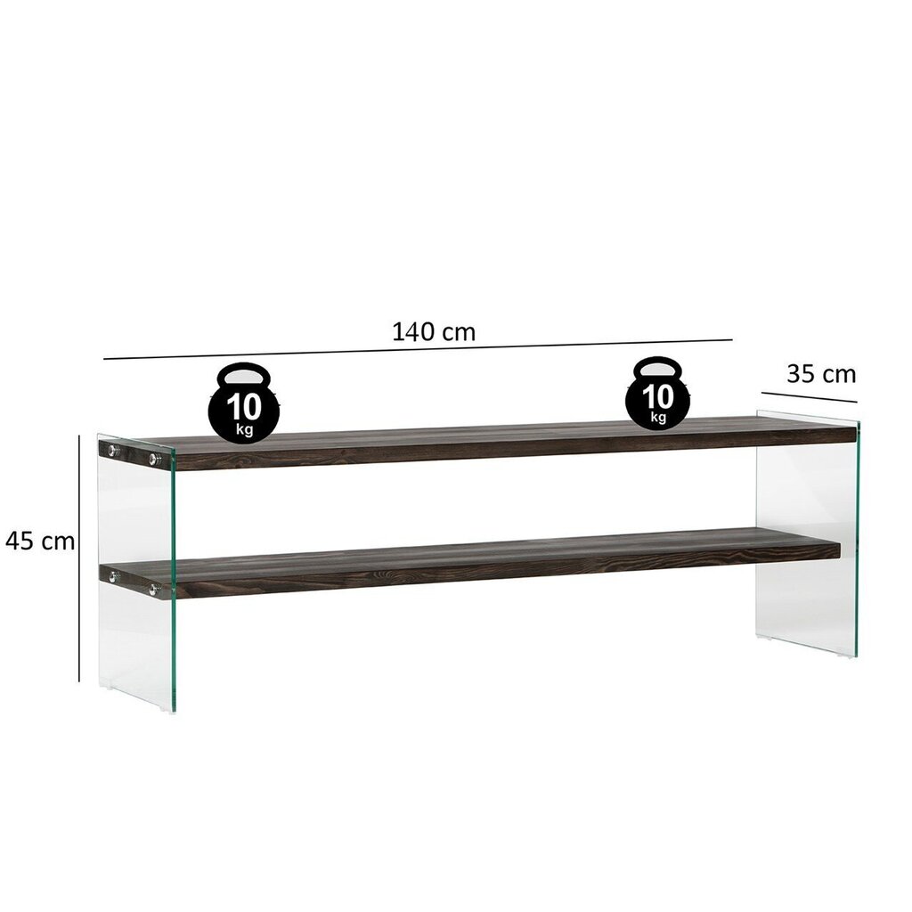 TV-taso Asir, 140x45x35 cm, harmaa hinta ja tiedot | TV-tasot | hobbyhall.fi