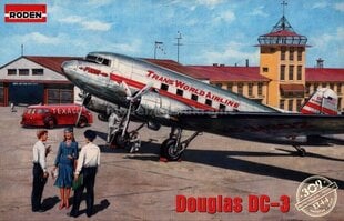 Liimattava pienoismalli Roden 309 Douglas DC-3 1/144 hinta ja tiedot | Koottavat pienoismallit | hobbyhall.fi