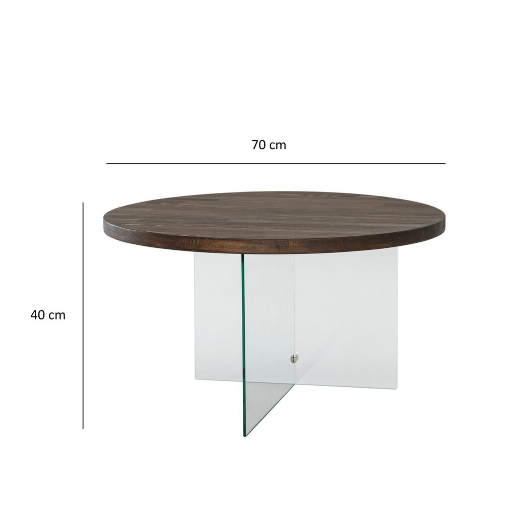 Sohvapöytä Asir, 70x40 cm, tummanruskea/läpinäkyvä hinta ja tiedot | Sohvapöydät | hobbyhall.fi