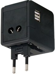 Omega-matkasovitin 4in1 USB, musta (43645) hinta ja tiedot | Kannettavien tietokoneiden lisätarvikkeet | hobbyhall.fi