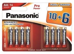 Panasonic Pro Power akku LR6PPG/16B 10+6kpl hinta ja tiedot | Paristot | hobbyhall.fi
