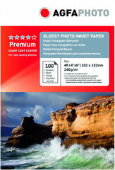 Agfaphoto valokuvapaperi 10x15 Premium Glossy 240g 100 arkkia hinta ja tiedot | Toimistotarvikkeet | hobbyhall.fi