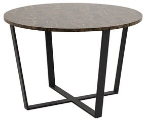 Ruokapöytä AMBLE D110xH75cm, ruskea marmori hinta ja tiedot | Ruokapöydät | hobbyhall.fi