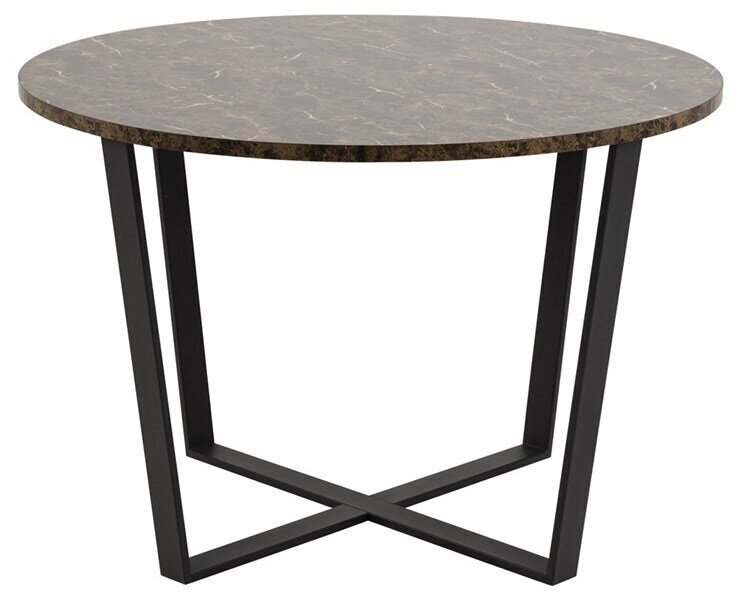 Ruokapöytä AMBLE D110xH75cm, ruskea marmori hinta ja tiedot | Ruokapöydät | hobbyhall.fi