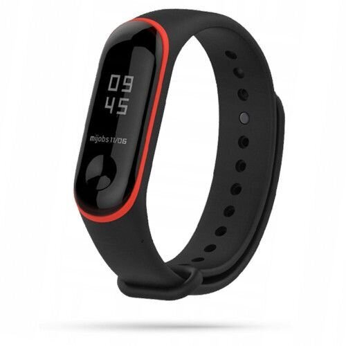 Tech-Protect kellon ranneke Smooth Xiaomi Mi Band 3/4, musta/punainen hinta ja tiedot | Älykellojen ja aktiivisuusrannekkeiden lisätarvikkeet | hobbyhall.fi