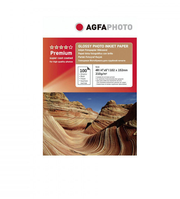 Agfaphoto valokuvapaperi 10x15 kiiltävä 210g 100 arkkia hinta ja tiedot | Toimistotarvikkeet | hobbyhall.fi