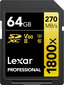 Lexar muistikortti SDXC 64GB Professional 1800x UHS-II U3 V60 hinta ja tiedot | Kameran muistikortit | hobbyhall.fi