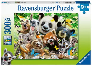 Ravensburger palapeli 300 kpl Metsäneläinten selfie hinta ja tiedot | Palapelit | hobbyhall.fi