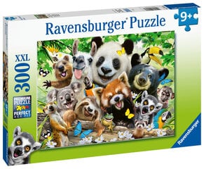 Ravensburger palapeli 300 kpl Metsäneläinten selfie hinta ja tiedot | Palapelit | hobbyhall.fi