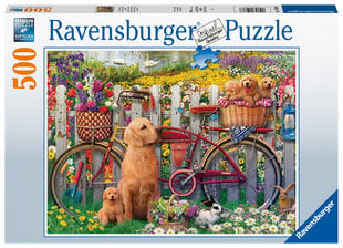 Ravensburger palapeli 500 kpl Koirat puutarhassa hinta ja tiedot | Palapelit | hobbyhall.fi