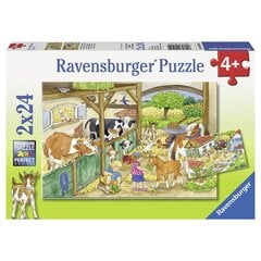 Ravensburger palapeli 2x24 kpl Päivä maatilalla hinta ja tiedot | Palapelit | hobbyhall.fi