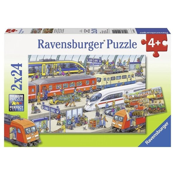 Ravensburger palapeli 2x24 kpl Rautatieasema