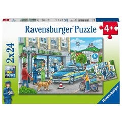 Ravensburger palapeli 2x24 kpl Poliisi toimii hinta ja tiedot | Palapelit | hobbyhall.fi