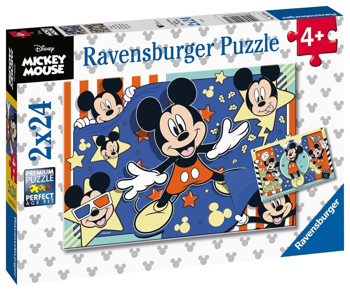 Ravensburger palapeli 2x24 kpl Mikki Hiiri hinta ja tiedot | Palapelit | hobbyhall.fi