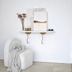 Seinähylly, Asir, 99x22 cm, kulta/valkoinen hinta ja tiedot | Hyllyt | hobbyhall.fi