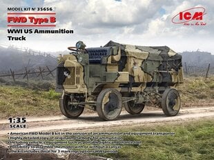 Liimattava malli ICM 35656 WWI US Ammunition Truck FWD Type B 1/35 hinta ja tiedot | Koottavat pienoismallit | hobbyhall.fi