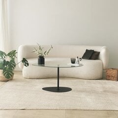 Kahvipöytä, Asir, 90x40x60 cm, läpinäkyvä/musta hinta ja tiedot | Sohvapöydät | hobbyhall.fi