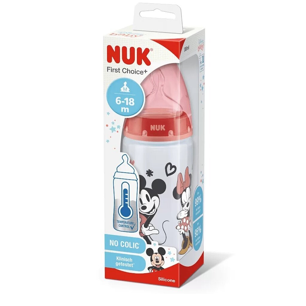 Nuk Mickey Mouse tuttipullo, 6-18 kk, 300 ml hinta ja tiedot | Tuttipullot ja tarvikkeet | hobbyhall.fi