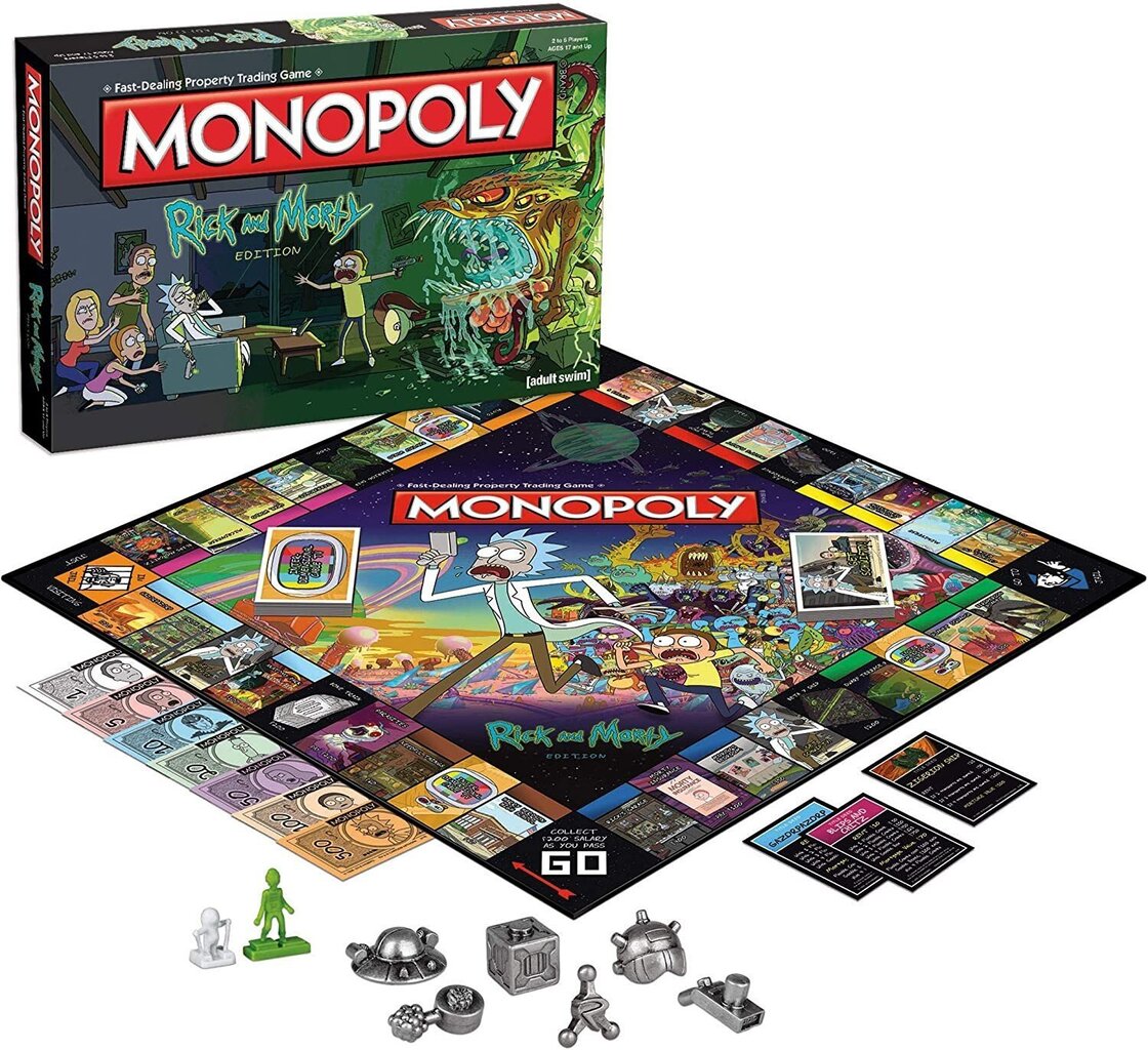 MONOPOLY RICK & MORTY -lautapeli (englanniksi) hinta ja tiedot | Lautapelit ja älypelit | hobbyhall.fi