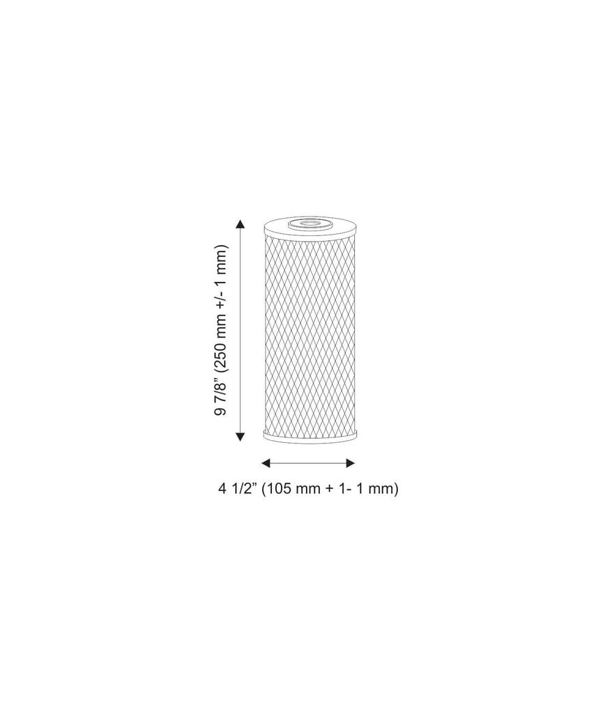 Aktiivikookoksenkuorihiiltä, ​​bitumihiiltä ja erityisiä Aquafilter-suodatinmateriaalia FCCBL-S 10" BB patruunat hinta ja tiedot | Vedensuodattimet | hobbyhall.fi