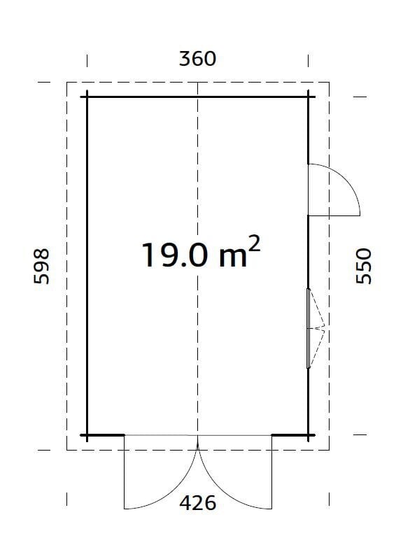 Autotalli Roger 19 m² puisella tallin ovella ja ruskealla puunsuojalla hinta ja tiedot | Piharakennukset | hobbyhall.fi