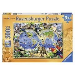 Ravensburger palapeli 300 kpl Maailman atlas eläimillä hinta ja tiedot | Palapelit | hobbyhall.fi