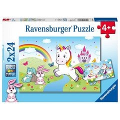 Ravensburger palapeli 2x24 kpl Yksisarvinen hinta ja tiedot | Palapelit | hobbyhall.fi