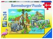 Ravensburger palapeli 2x24 kpl Zoo hinta ja tiedot | Palapelit | hobbyhall.fi