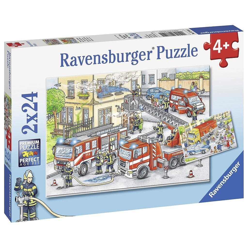 Ravensburger palapeli 2x24 kpl Sankarit toiminnassa hinta ja tiedot | Palapelit | hobbyhall.fi