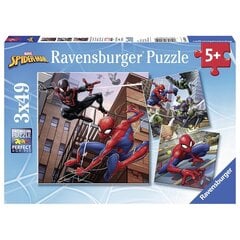 Ravensburger palapeli 3x49 kpl Spiderman hinta ja tiedot | Palapelit | hobbyhall.fi