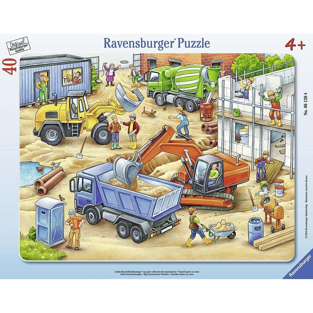 Ravensburger palapeli 40 kpl Isot työautot hinta ja tiedot | Palapelit | hobbyhall.fi