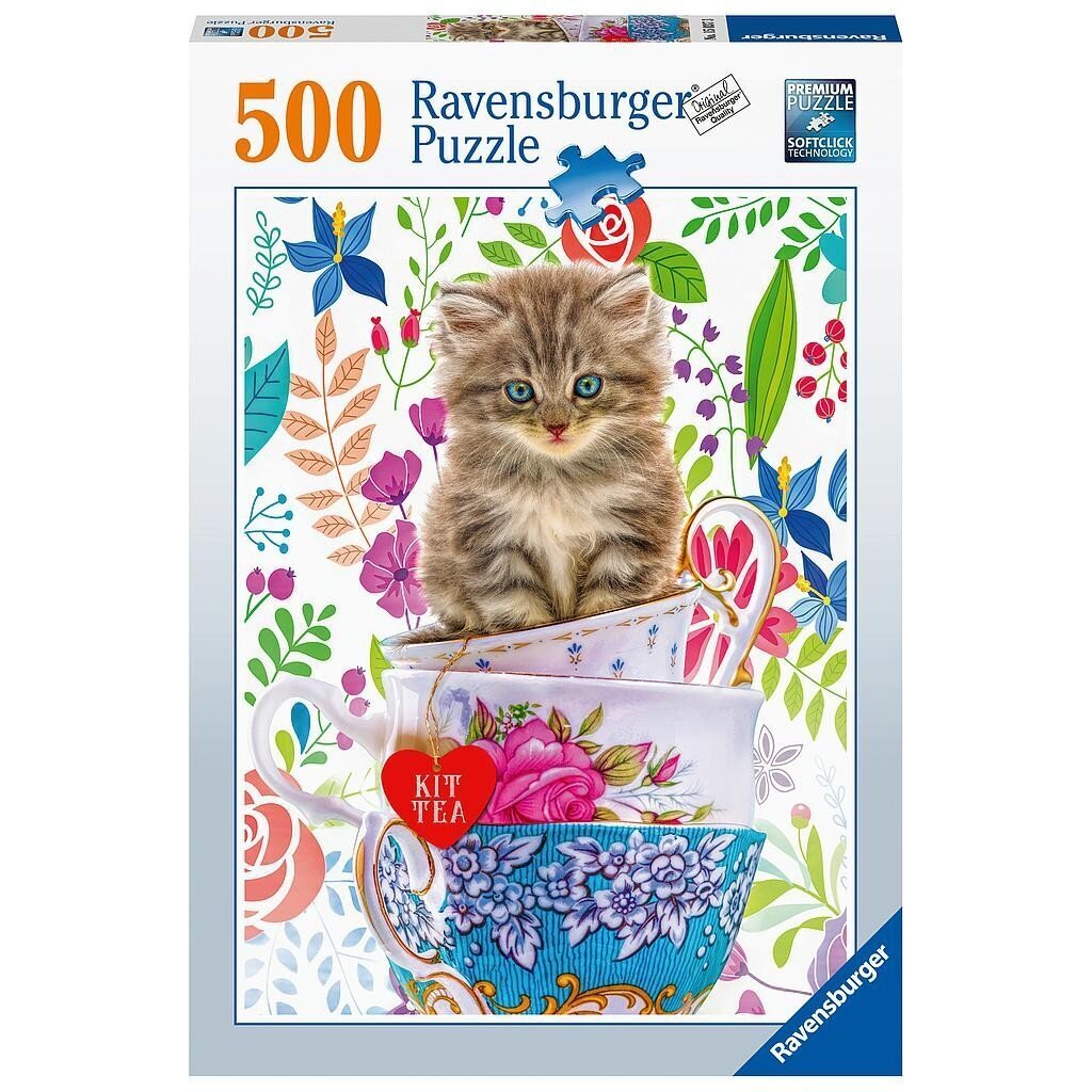 Ravensburger palapeli 500 kpl Kissat mukissa hinta ja tiedot | Palapelit | hobbyhall.fi