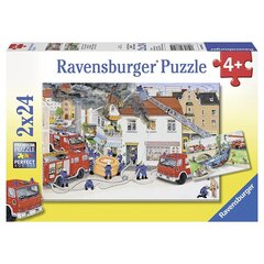 Ravensburger palapeli 2x24 kpl Tulipalon sammutus hinta ja tiedot | Palapelit | hobbyhall.fi