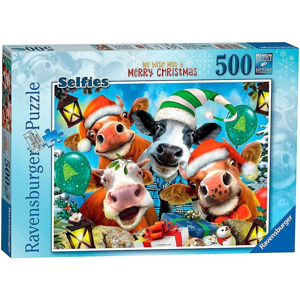 Ravensburger palapeli 500 kpl Animals Hyvää joulua hinta ja tiedot | Palapelit | hobbyhall.fi