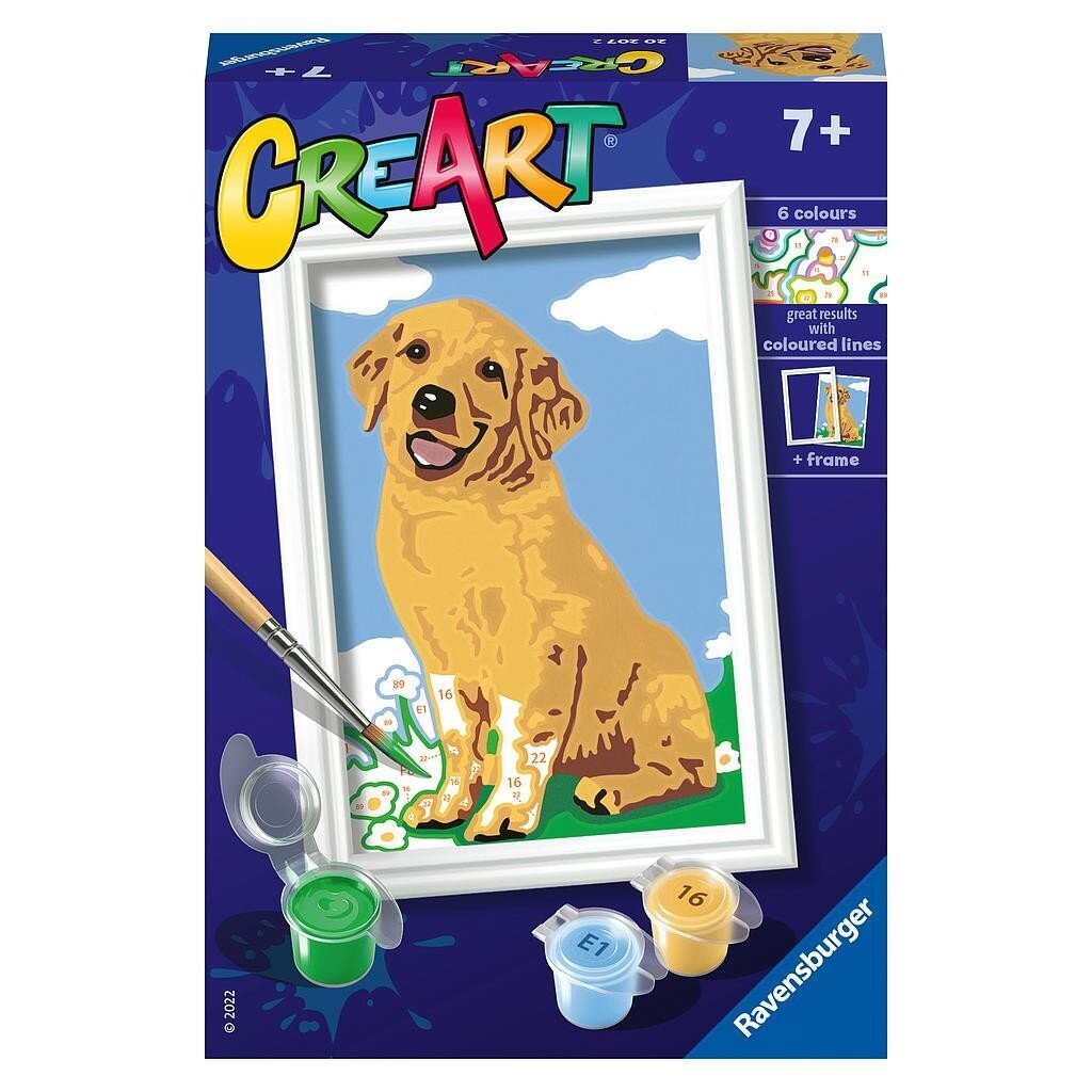 Ravensburger Paint By Number Friendly Retriever hinta ja tiedot | Maalaa numeroiden mukaan | hobbyhall.fi