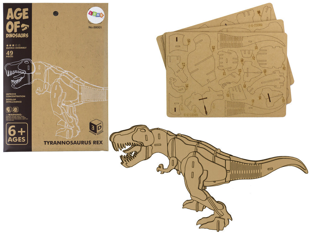 3D puinen palapeli T-Rex, 22 osaa hinta ja tiedot | Palapelit | hobbyhall.fi