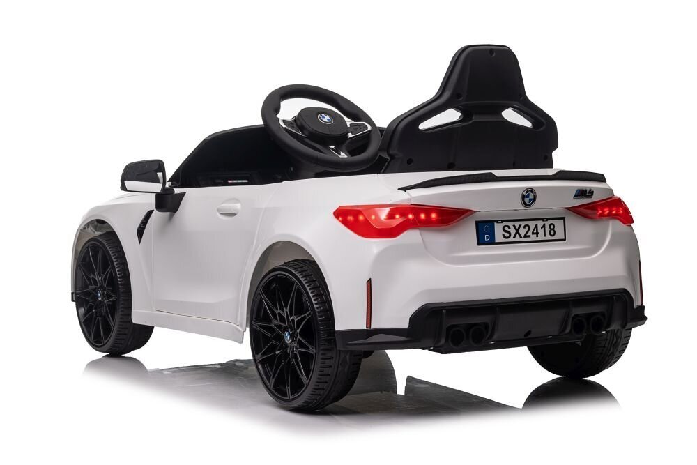 BMW M4 yksipaikkainen sähköauto, valkoinen hinta ja tiedot | Lasten sähköautot | hobbyhall.fi
