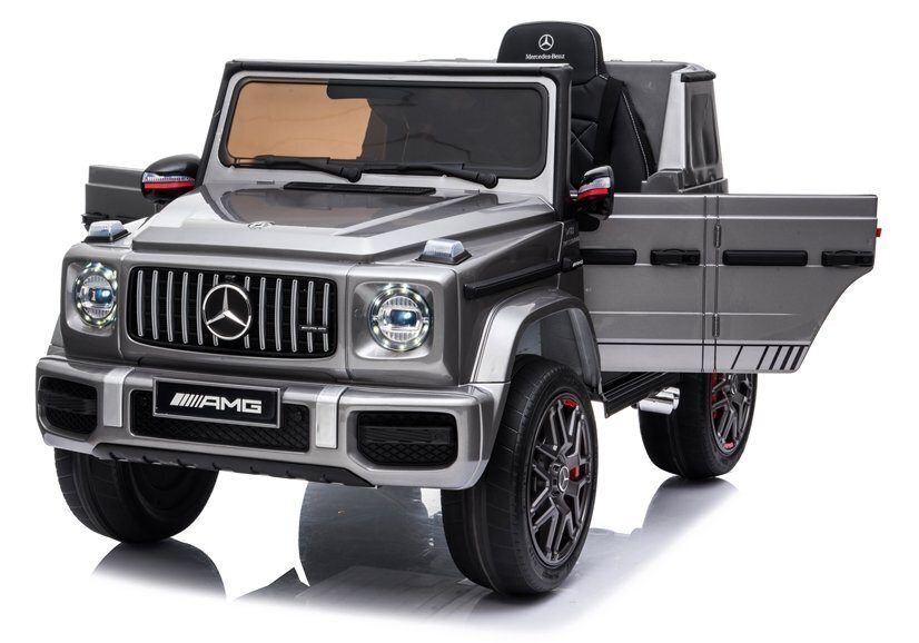 Mercedes G63 yksipaikkainen sähköauto lapsille, hopea hinta ja tiedot | Lasten sähköautot | hobbyhall.fi