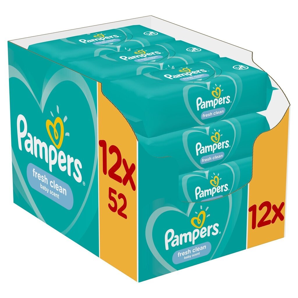 Kosteuspyyhkeet Pampers Fresh Clean, 624 kpl hinta ja tiedot | Vauvojen kosteuspyyhkeet | hobbyhall.fi