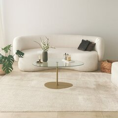 Sohvapöytä, Asir, 90x40x60 cm, läpinäkyvä/kultainen hinta ja tiedot | Sohvapöydät | hobbyhall.fi