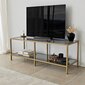 TV-taso, Asir, 130x45x40 cm, tummanharmaa/kulta hinta ja tiedot | TV-tasot | hobbyhall.fi