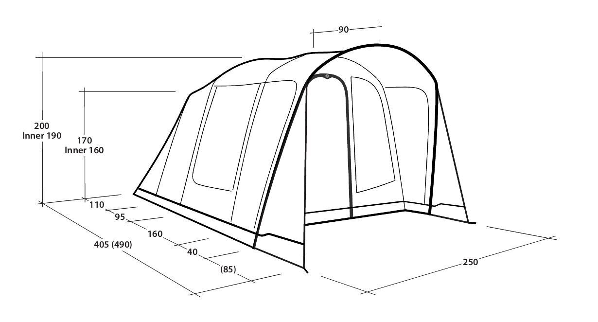 Teltta Outwell Sunhill 3 Air, sininen hinta ja tiedot | Teltat | hobbyhall.fi