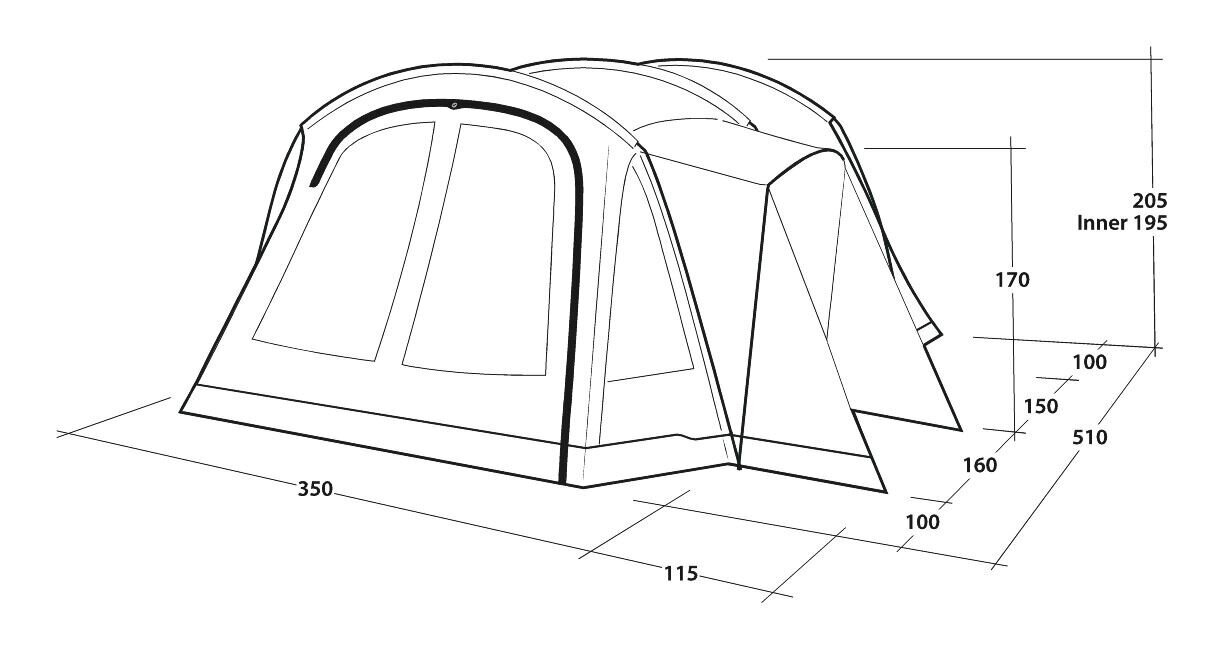 Teltta Outwell Nevada 5, sininen hinta ja tiedot | Teltat | hobbyhall.fi