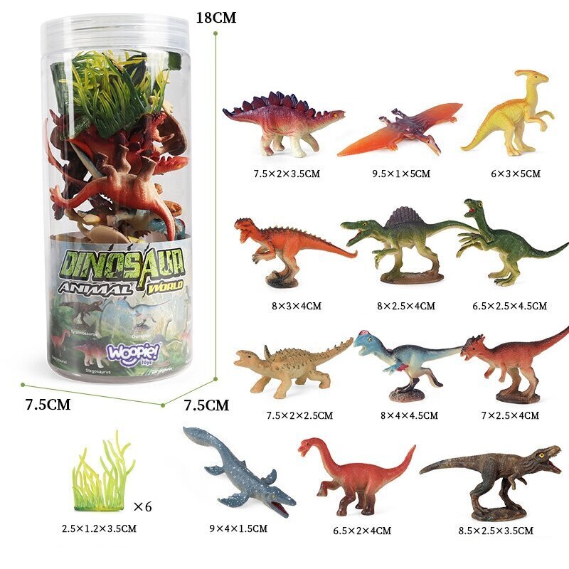 Woopie Dinosaurusfiguurisarja, 18 kpl hinta ja tiedot | Poikien lelut | hobbyhall.fi