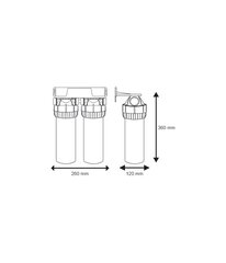 10" kylmän veden suodatinsarja Aquafilter sarjan FHPRCL-3B-TWIN hinta ja tiedot | Vedensuodattimet | hobbyhall.fi