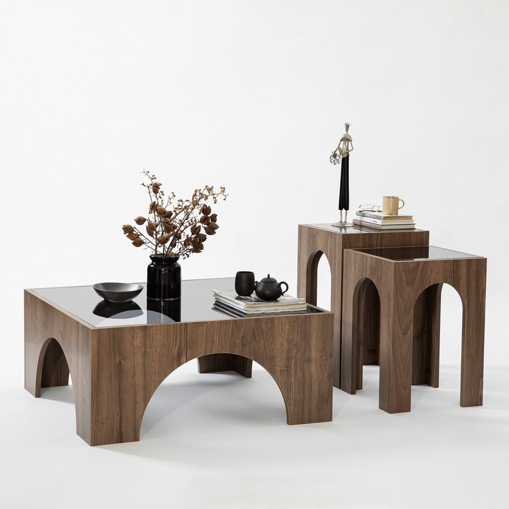 Sohvapöytä, Asir, 37x50 cm, tummanharmaa/tummanruskea hinta ja tiedot | Sohvapöydät | hobbyhall.fi