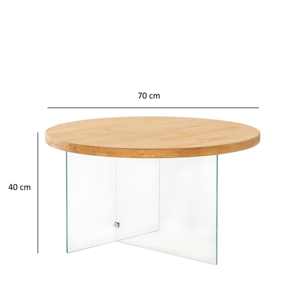 Sohvapöytä, Asir, 70x40 cm, beige/läpinäkyvä hinta ja tiedot | Sohvapöydät | hobbyhall.fi