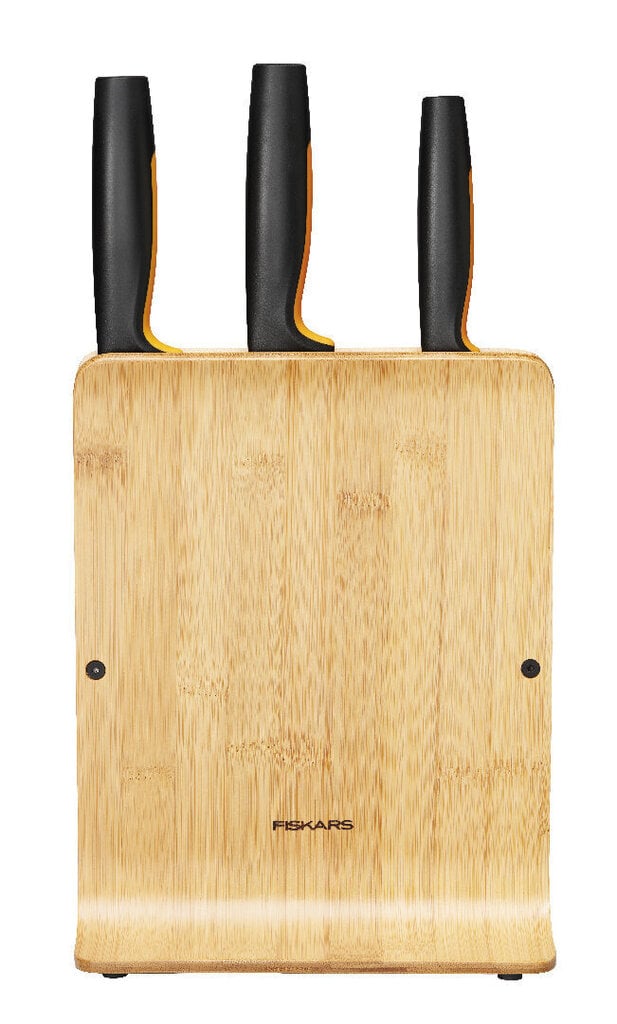 Fiskars Functional Form Veitsiteline bambu kolmella veitsellä hinta ja tiedot | Veitset ja tarvikkeet | hobbyhall.fi