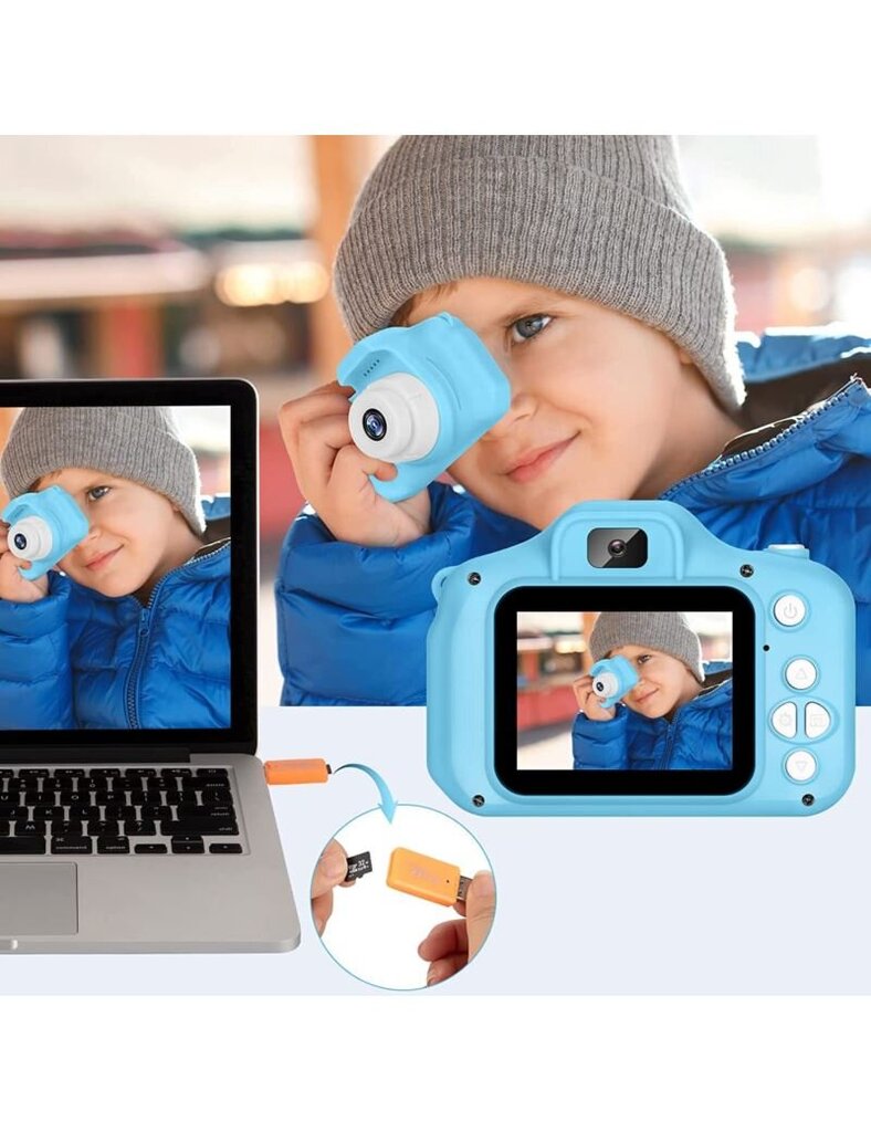 Lasten digikamera + 64GB kortti, sininen hinta ja tiedot | Kamerat | hobbyhall.fi