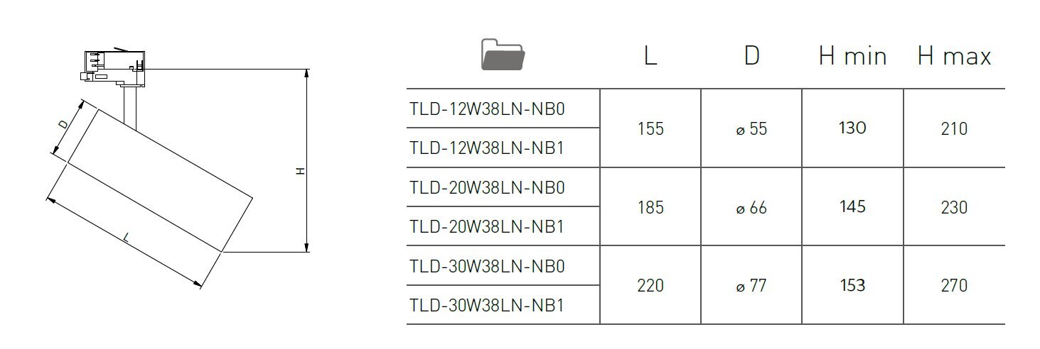 Valaisin, tankoon asennettava T-LINE 12W 38° 4000K musta hinta ja tiedot | Kiskovalaisimet ja valokiskot | hobbyhall.fi